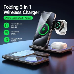 30W LED Fast Wireless Charger Stand 3 in 1