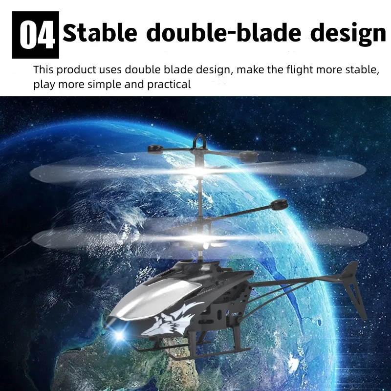 Mini 2-Channel Simulated Aircraft Gesture Sensor Control Aircraft Flight Helicopter Luminous Children's Toy Holiday Kids Gift - Image 19