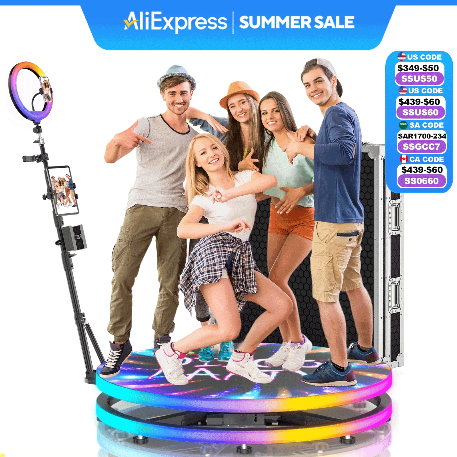 360 Photo Booth for Events with Flight Case - Image 1