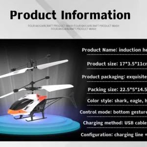 Mini 2-Channel Simulated Aircraft Gesture Sensor Control Aircraft Flight Helicopter Luminous Children's Toy Holiday Kids Gift - Thumbnail Image 15