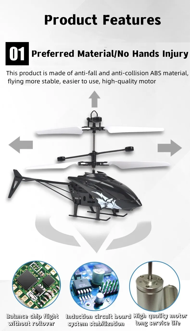 Mini 2-Channel Simulated Aircraft Gesture Sensor Control Aircraft Flight Helicopter Luminous Children's Toy Holiday Kids Gift - Image 16