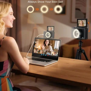 4K Digital Camera for Photography,4k Camera with Ring Light - Thumbnail Image 6