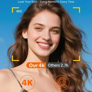 4K Digital Camera for Photography,4k Camera with Ring Light - Thumbnail Image 2