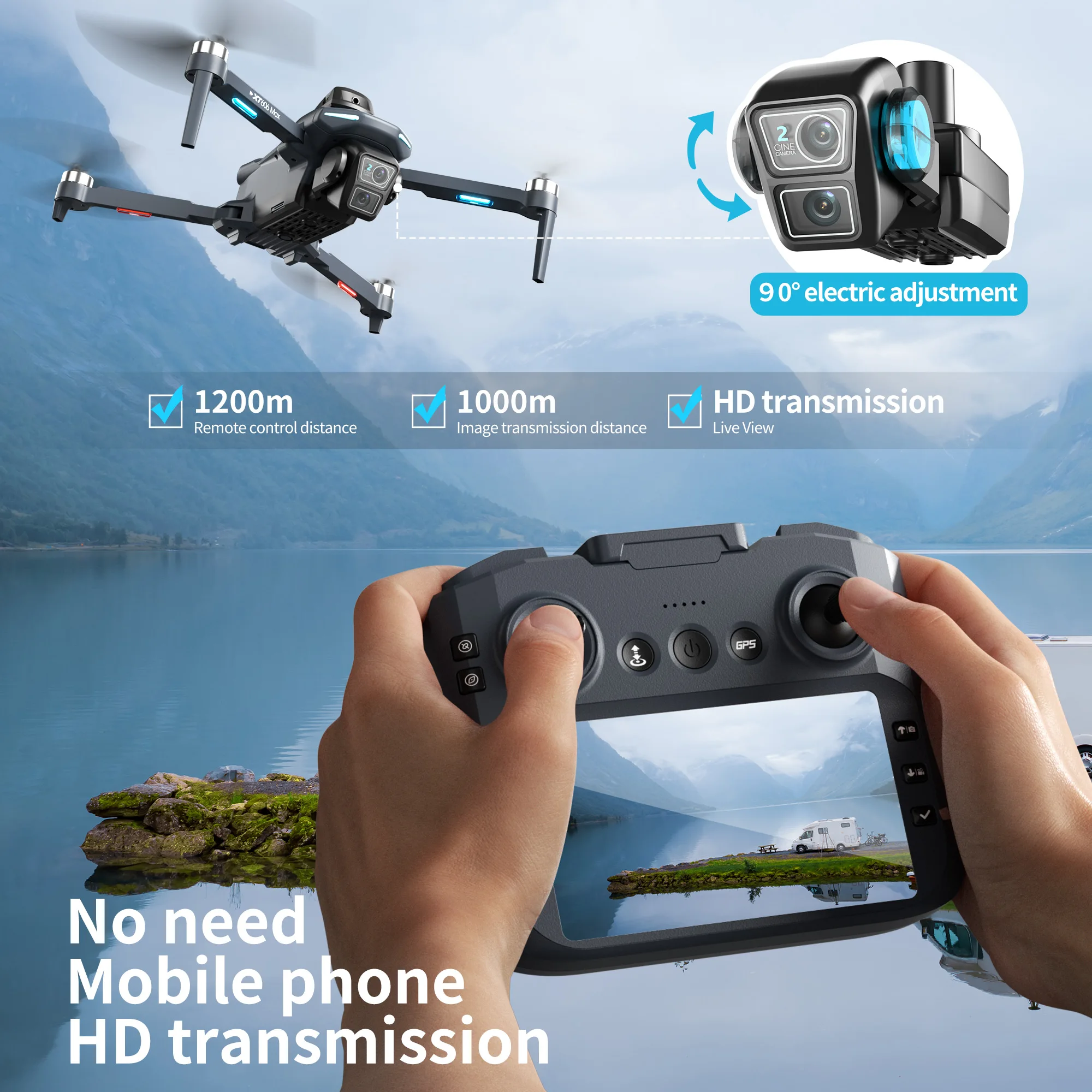 XIAOMI XT606 GPS Drone 8K HD Professional dual camera - Image 3