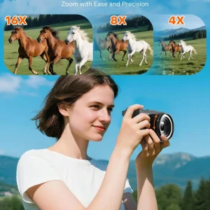 4K Digital Camera for Photography,4k Camera with Ring Light - Thumbnail Image 8