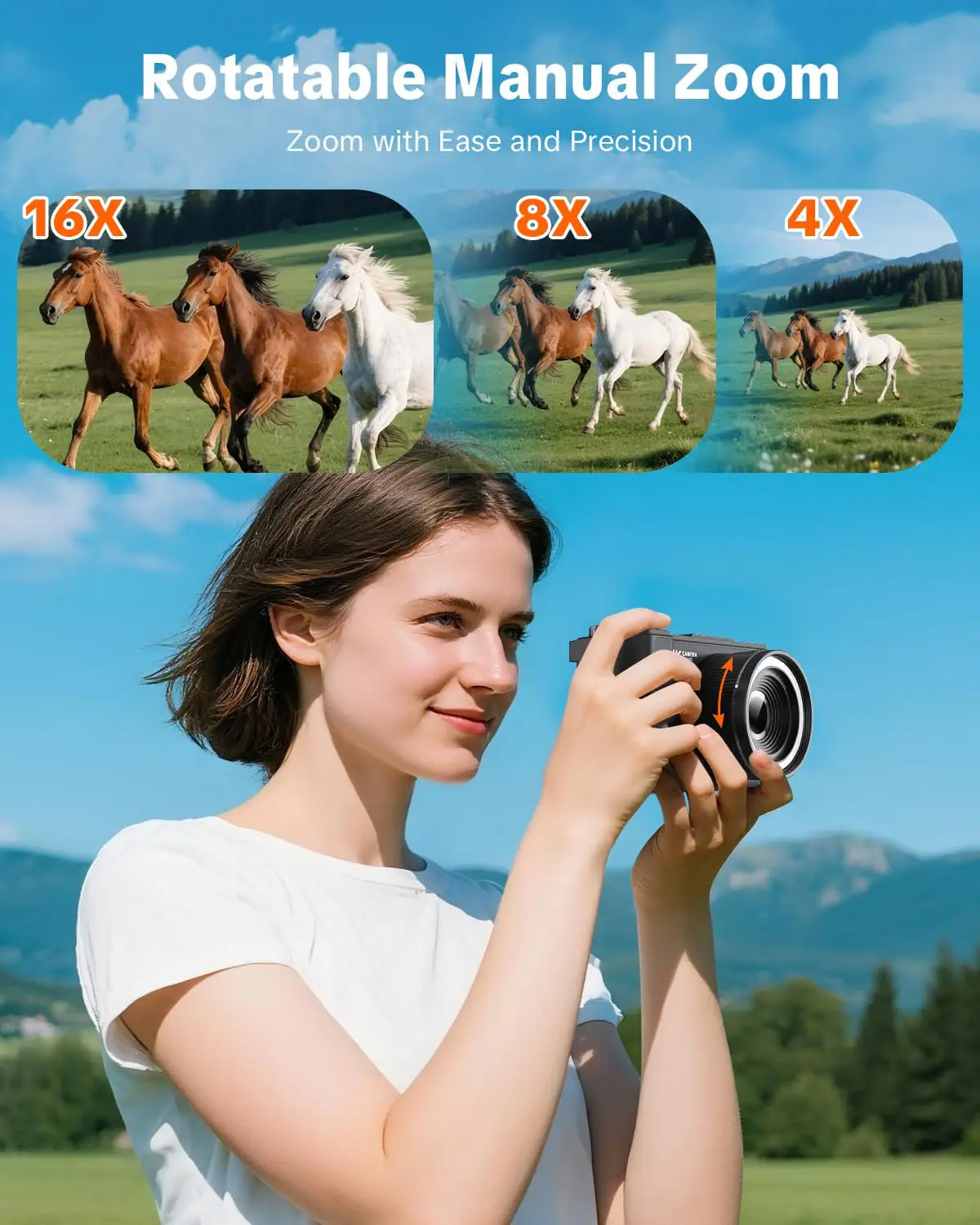4K Digital Camera for Photography,4k Camera with Ring Light - Image 8