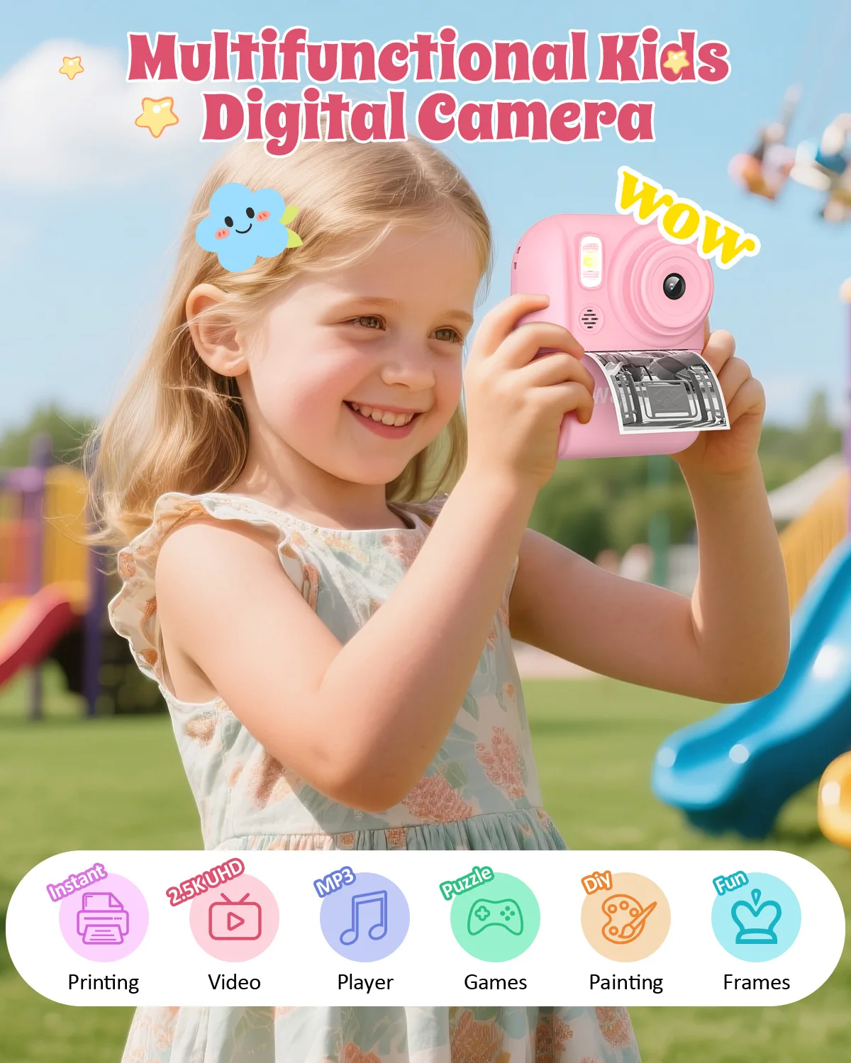 Kids Camera Instant Print 2.5K UHD Digital Camera with 2.6" LCD - Image 8