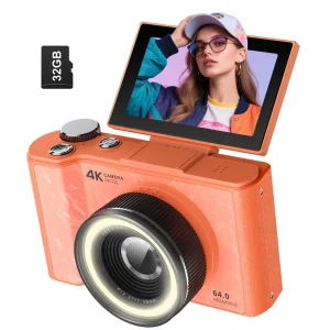 4K Digital Camera for Photography,4k Camera with Ring Light - Thumbnail Image 9