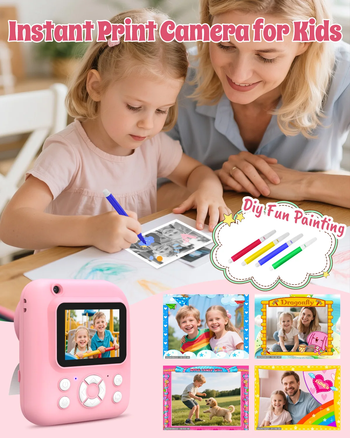 Kids Camera Instant Print 2.5K UHD Digital Camera with 2.6" LCD - Image 4