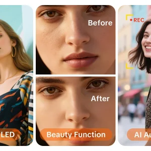 4K Digital Camera for Photography,4k Camera with Ring Light - Thumbnail Image 14