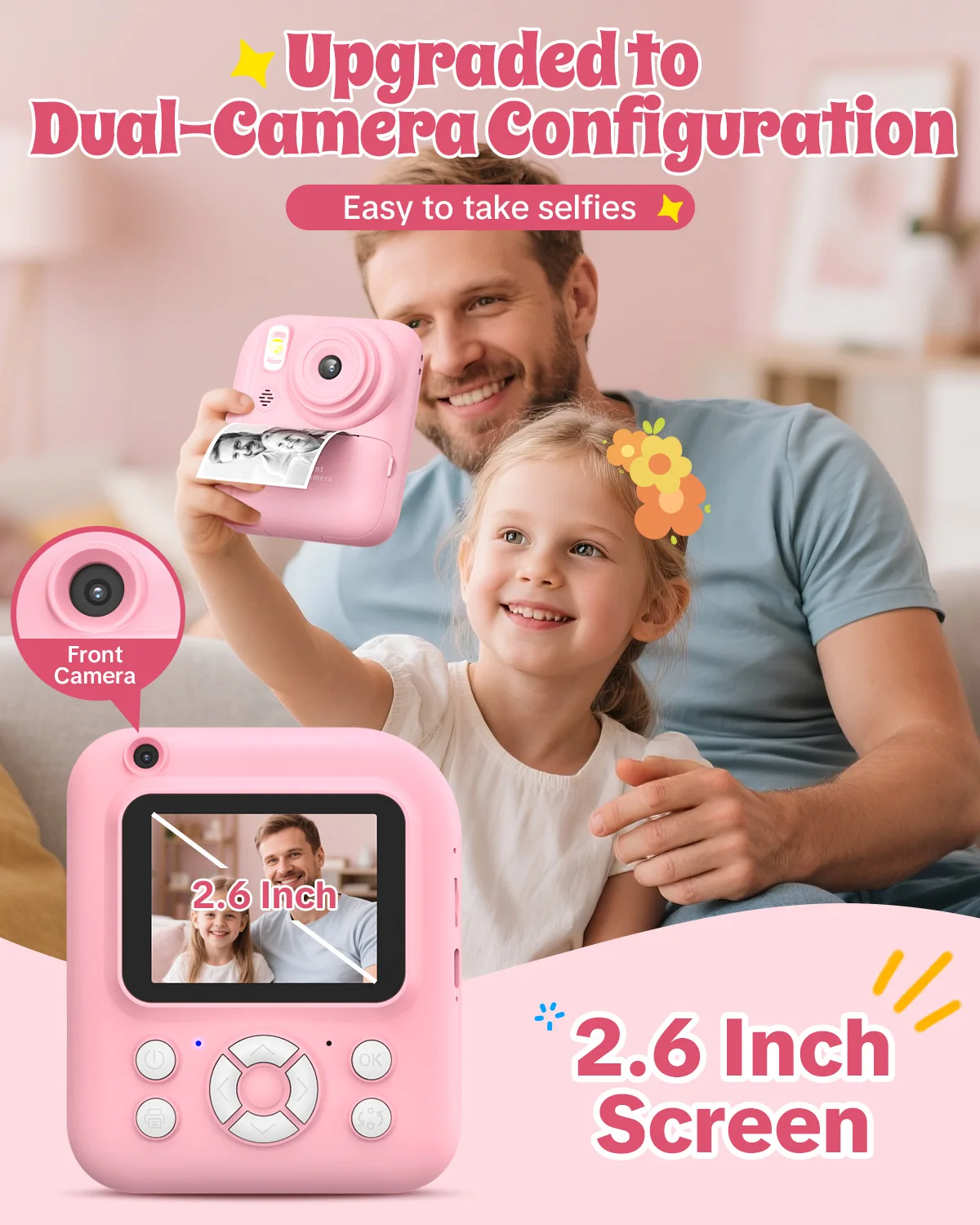Kids Camera Instant Print 2.5K UHD Digital Camera with 2.6" LCD - Image 3
