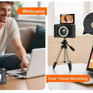 4K Digital Camera for Photography,4k Camera with Ring Light - Thumbnail Image 13