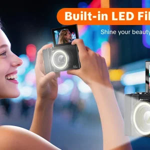 4K Digital Camera for Photography,4k Camera with Ring Light - Thumbnail Image 12