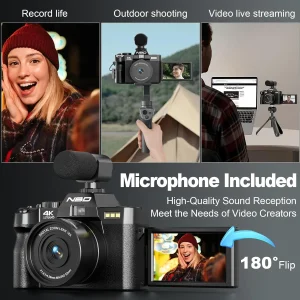 NBD 4K Digital Cameras for Photography,48MP Camera - Thumbnail Image 4