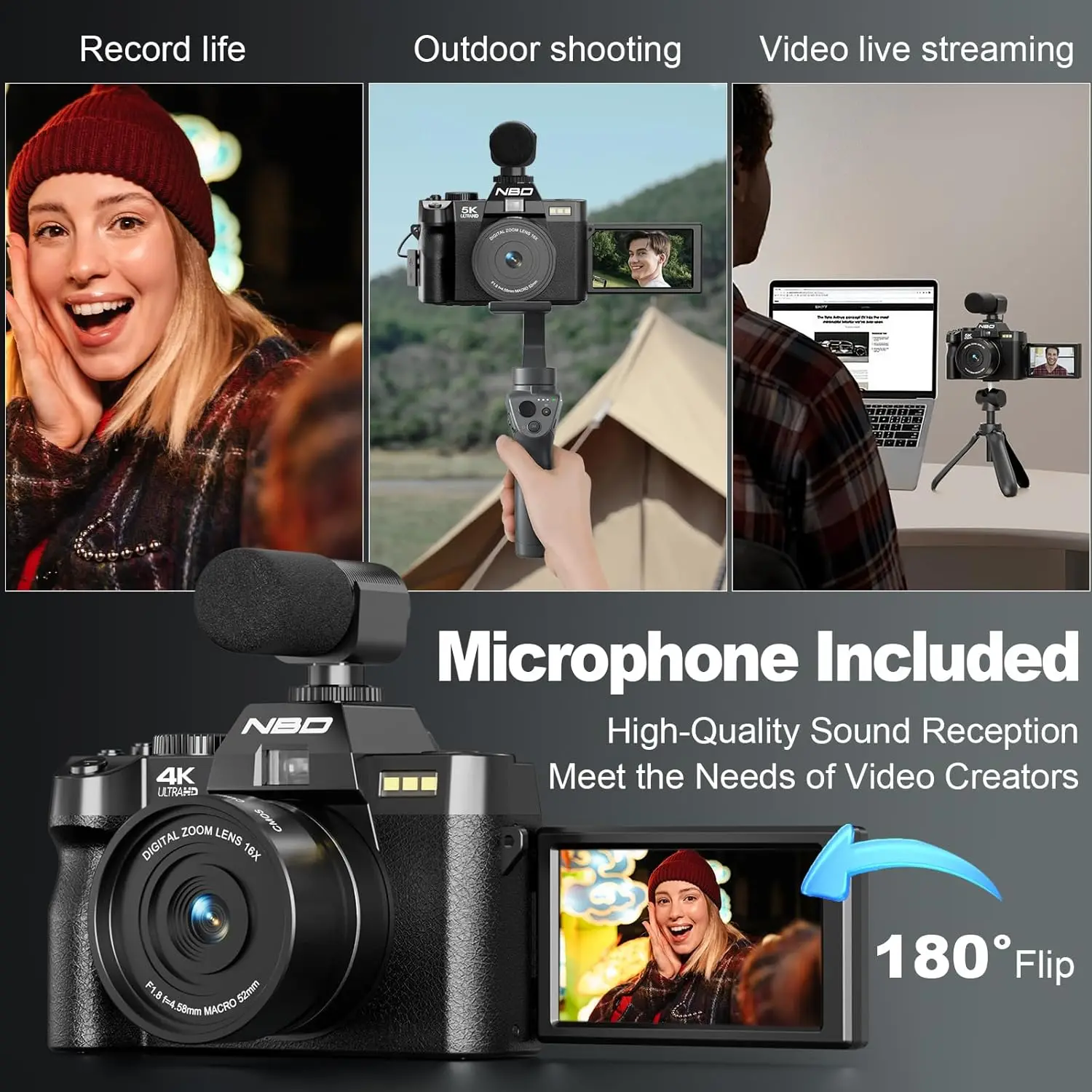 NBD 4K Digital Cameras for Photography,48MP Camera - Image 4