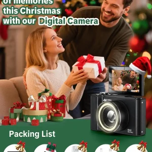 4K Digital Camera for Photography,4k Camera with Ring Light - Thumbnail Image 7